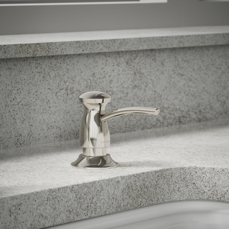 Transitional Design Refillable Soap Dispenser, Lotion Dispenser for Bathroom or Kitchen, Vibrant Polished Nickel