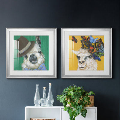 Llama Gentleman - ensemble de 2 reproductions d'art graphique