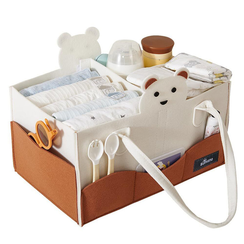 Panier en tissu, Blanc, Ours