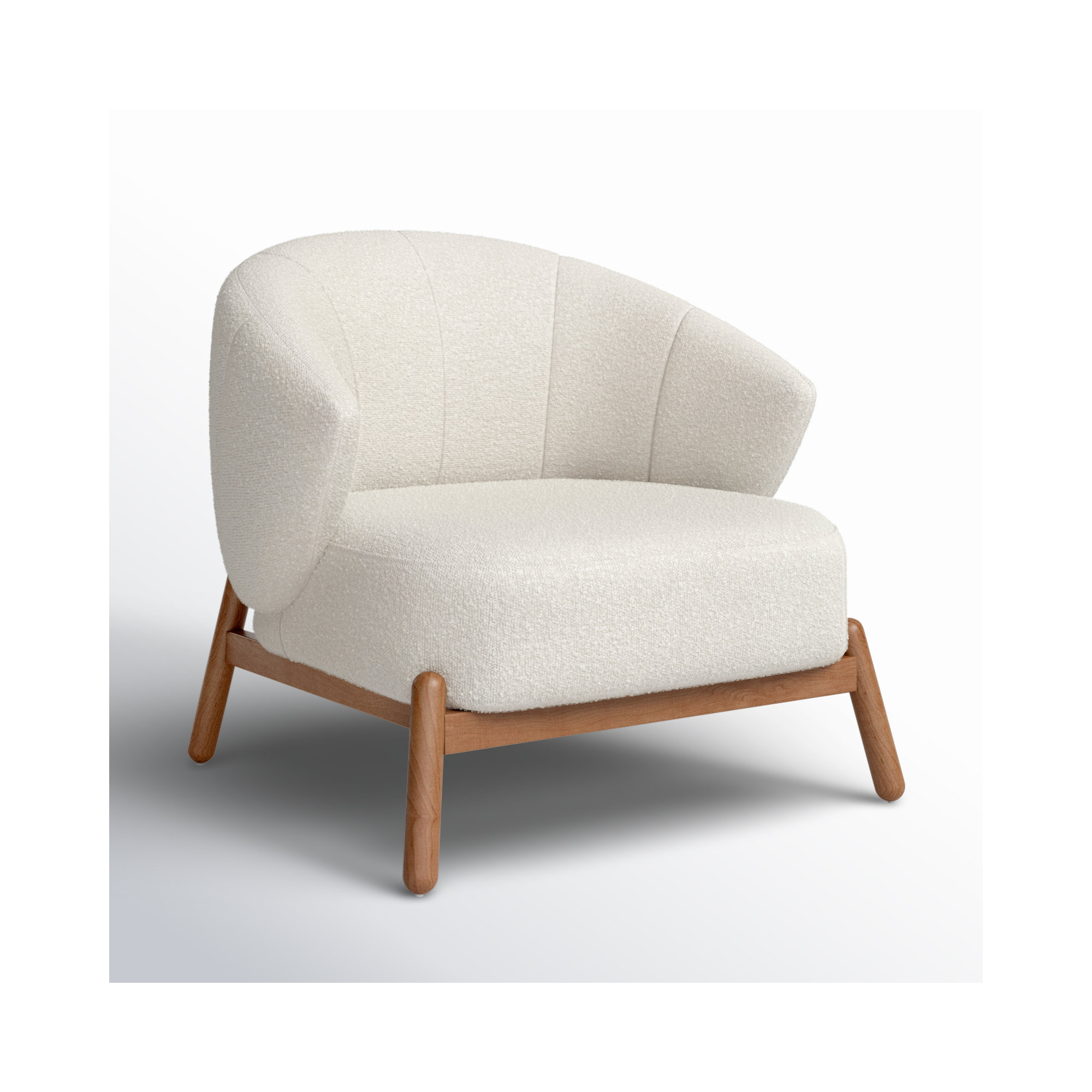 Ciel Upholstered Accent Chair, Off White Performance Boucle