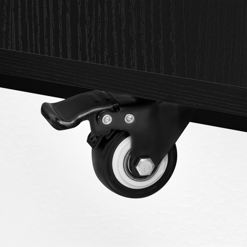 51.1" Wide Kitchen Island With Extendable Top, Black