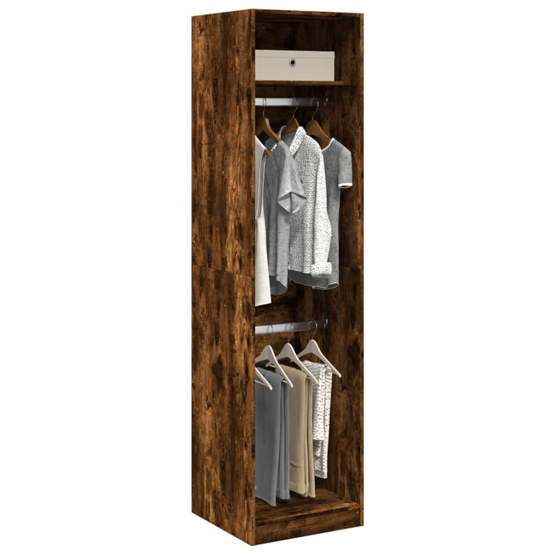 Artressia Manufactured Wood Wardrobe, 50 x 50 x 200 cm, Smoked Oak