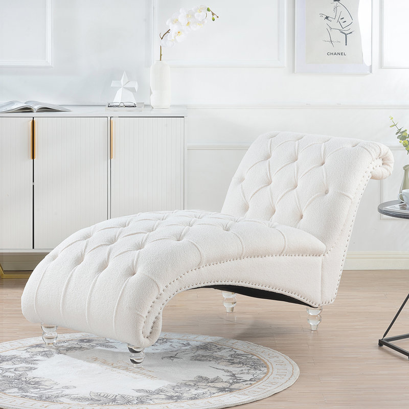 Canapé sans accoudoir 62,8 po Jasyah, Mélange de polyester blanc