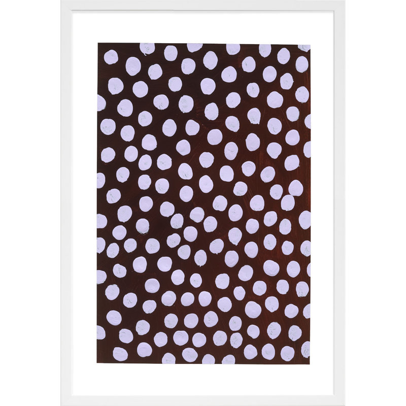 «Navi Lilac on Maroon» par Michela Sorrentino - Peinture, H 20 po x l 14 po x P 1,25 po, Blanc