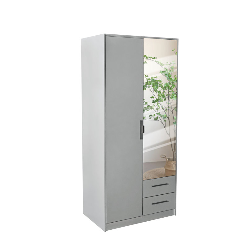Pamel 2 Door Manufactured Wood Wardrobe, White