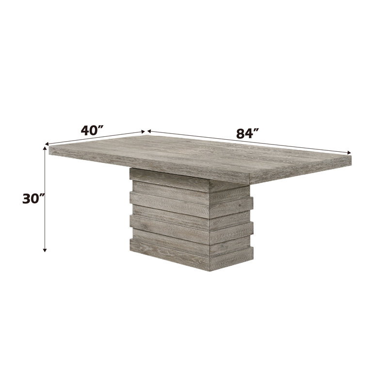 Jayon Pedestal Dining Table in Salvaged Light Oak