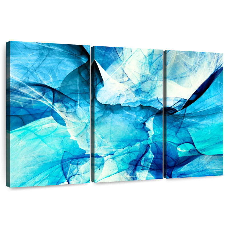 Avery Blue Blurs Abstract, 48" H x 74" W