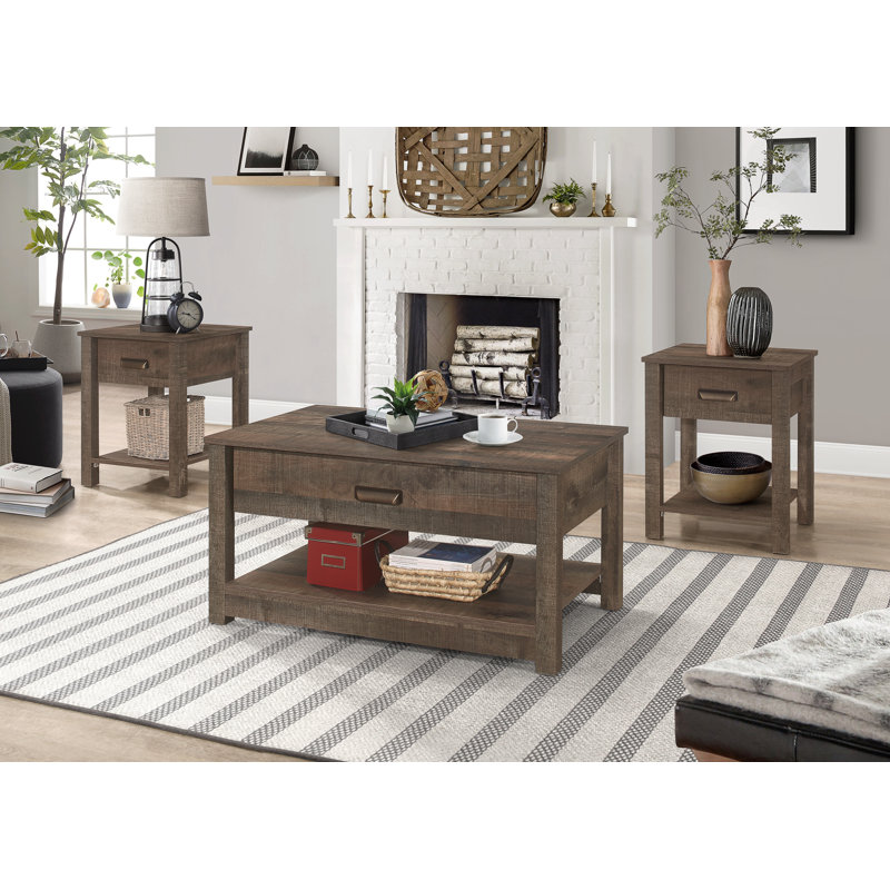 Ensemble de tables basses 3 pièces Lanarose, Chêne brun