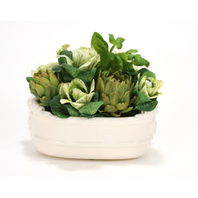 13'' Faux Plant in Ceramic Pot