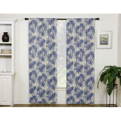 Palm leaves tropical royal 100% Cotton panel