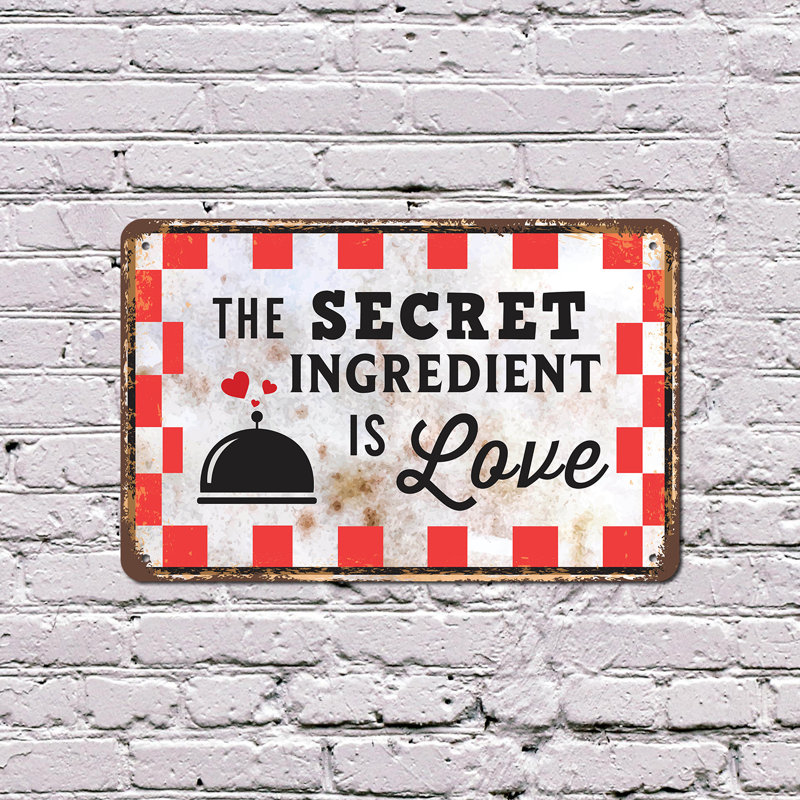 Le panneau «The Secret Ingredient Is Love» 10 po x 14 po