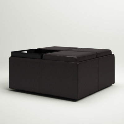 Abasi Faux Leather Ottoman