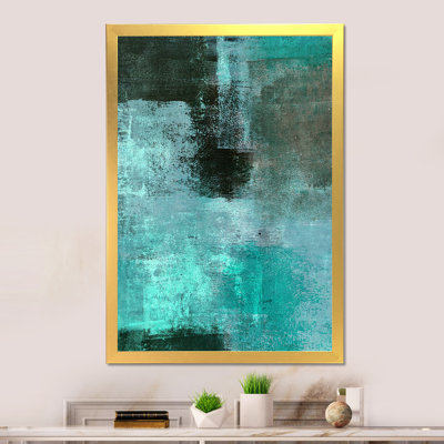 «Turquoise Meets Brown Abstract Art», reproduction d'art moderne et contemporaine sur toile