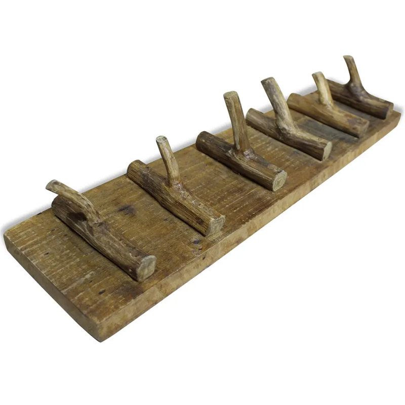 Coat Rack Mixed Recycled Wood 60x15 cm