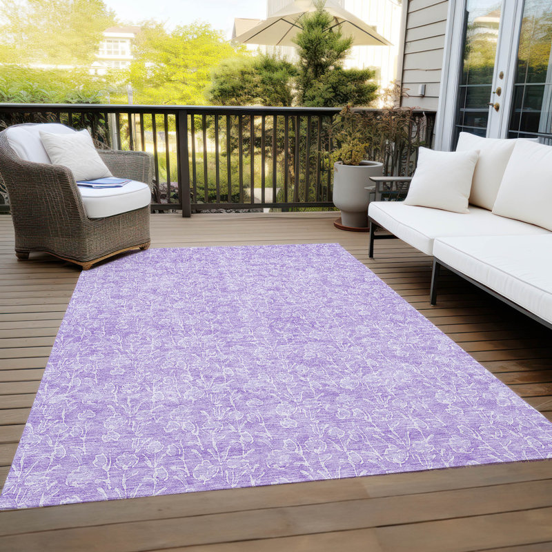 Lavonia Washable Floral Indoor / Outdoor Rug, Rectangle 2'6" x 3'10"