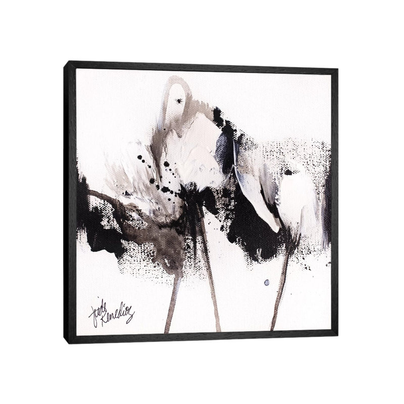 Moon Flower IV by Jude Remedios - Painting on Canvas, Black Framed, 93.98cm H x 93.98cm W x 3.81cm D