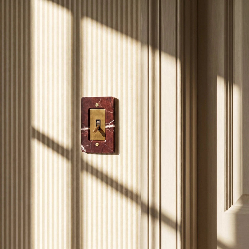 The Stone Toggle Switch, Marble-Rosso Levanto/ Finish-Stainless Steel