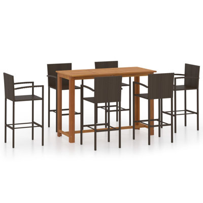 Fennia 6 - Person Acacia Patio Dining Set with Rectangular Table