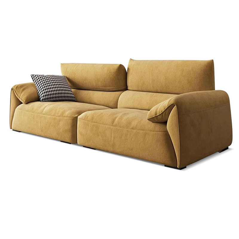 Canapé modulaire jaune en polyester, L 94,49 po
