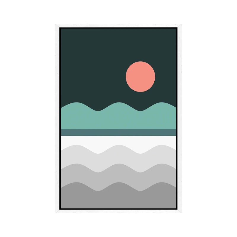 Abstract Landscape VI - Print on Canvas, 101.6 cm H x 66.04 cm W, White Framed