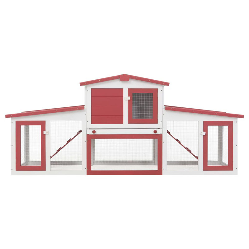 Ludgershall Weather Resistant Rabbit Hutch, Red