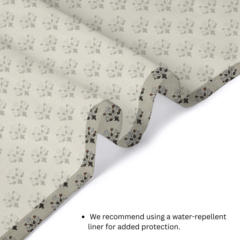  Rideau en coton à motif de blocs de salle de bain | Style minimaliste de bain bohème, fleur de Diwali, brun