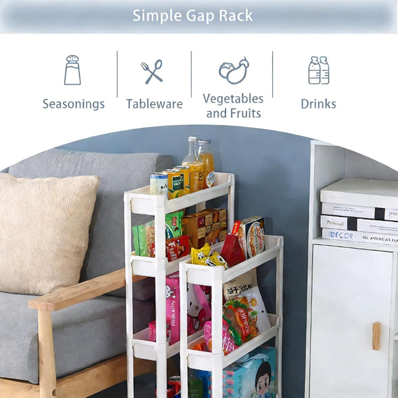Slim Storage Shelf Door Back Organizer Rack for Kitchen Bathroom 8-Tier