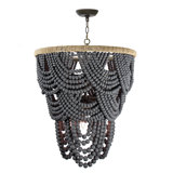 Ombre Wood Bead Chandelier