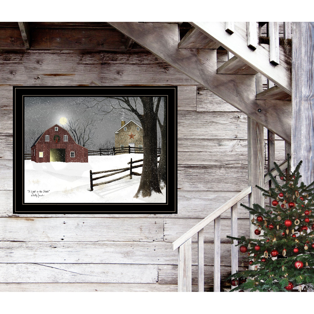 Light in the Stable Framed Wall Art for Living Room, Home Wall Decor by Billy Jacobs Laurel Foundry Modern Farmhouse® 