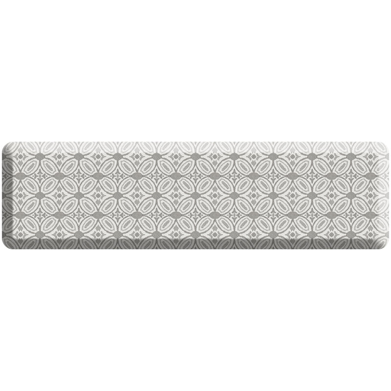 Designer Comfort Anti‑Fatigue Kitchen Comfort Mat – Atlas Medallion Grey, Grey, 20" x 72"