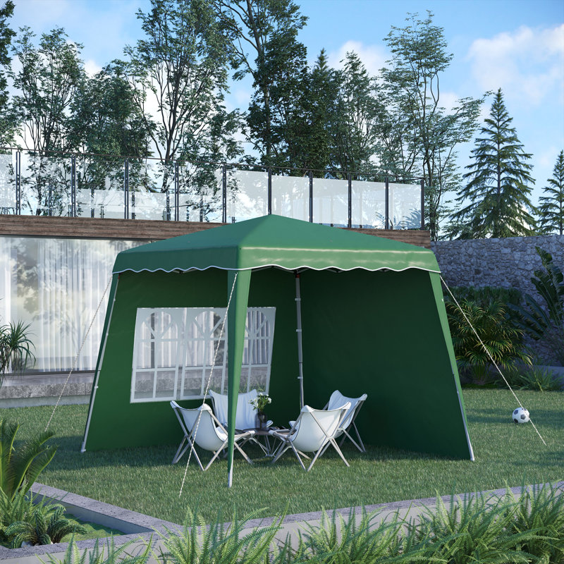 2.4x2.4m Two Wall Pop Up Gazebo,Party Tent Green