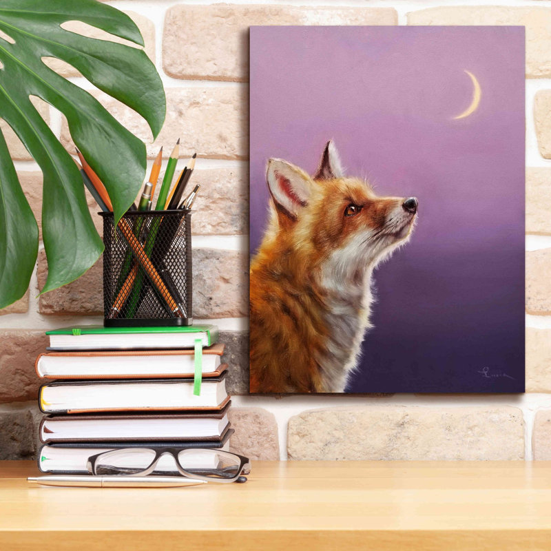 «Talking To The Moon» par Lucia Heffernan, art mural sur toile, H 16 po x l 12 po x P 0,75 po
