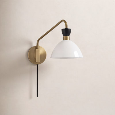 Single Light Steel Dimmable Swing Arm Sconce