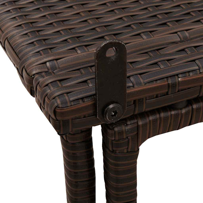 Folding Garden Table 90X51x75 Cm Poly Rattan, Brown