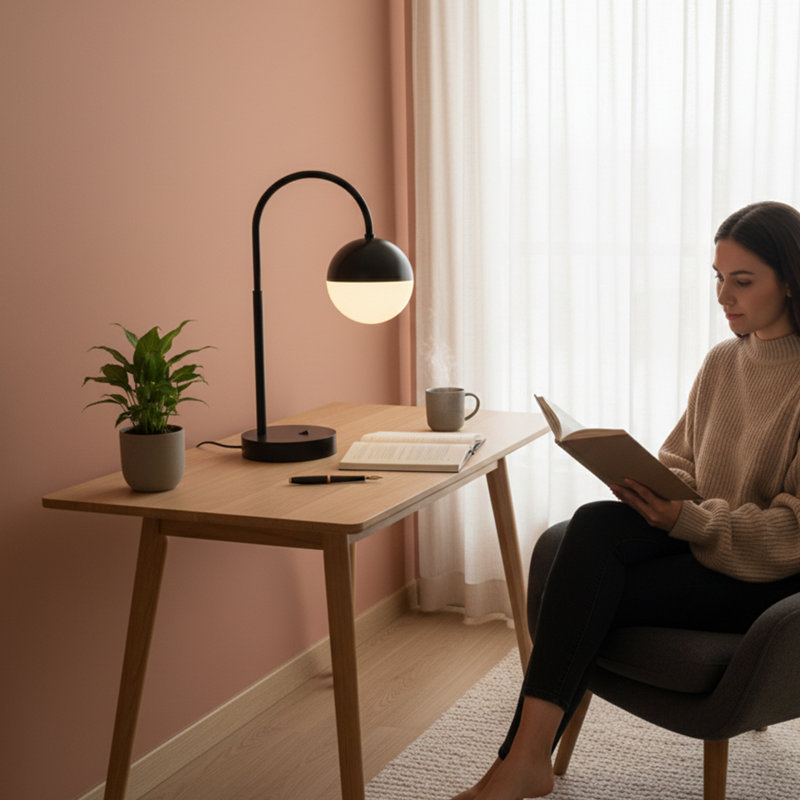 Lampe de table à arche noire 26 "E26 60W (ampoule non incluse)