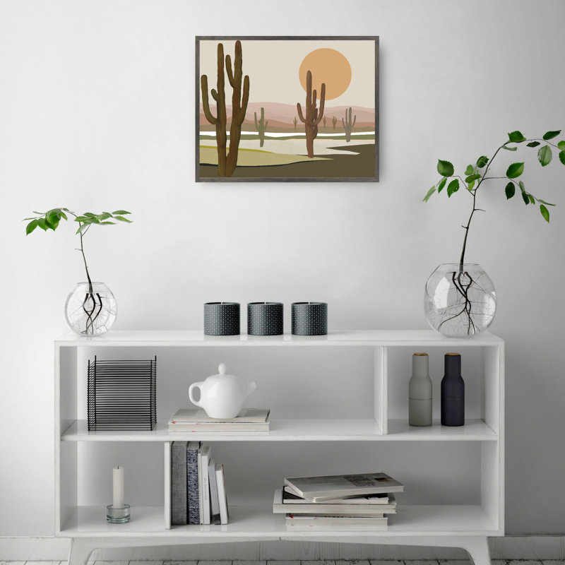 Desert Moonscape II by Studio Arts Canvas Art Print, 43" H x 57" W, Framed Print, Steel