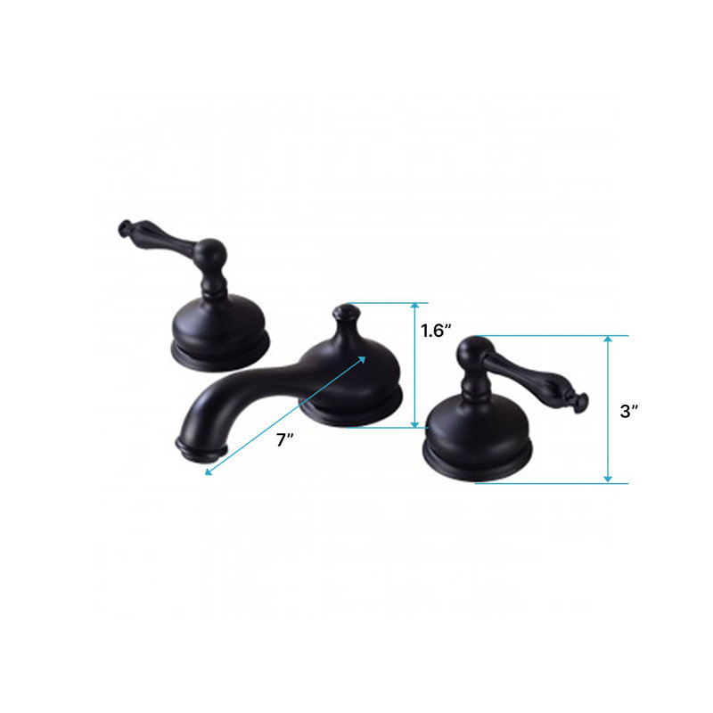 Widespread Single-handle Bathroom Faucet, Black
