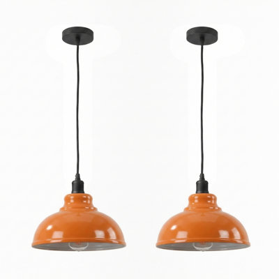 1 - Light Orange Dome Pendant