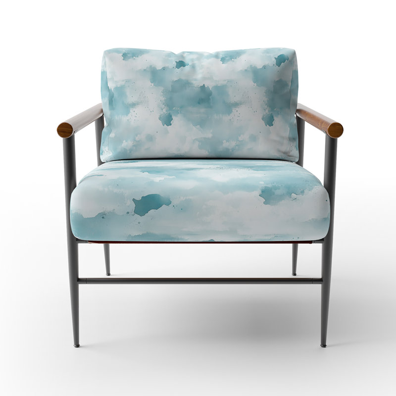 Chaise rembourrée Coastal - Fauteuil Shoreline, Bras ronds bruns