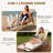 Patio Time Outdoor Reclining Chaise Lounge, 6-position Adjustable Backrest And Zippered Cushion, Hand-woven Rattan Wrapped Armrests And Hand-brush Aluminum With Breathable PVC-coated polyester, For Yard Poolside Garden, Brown And Beige
