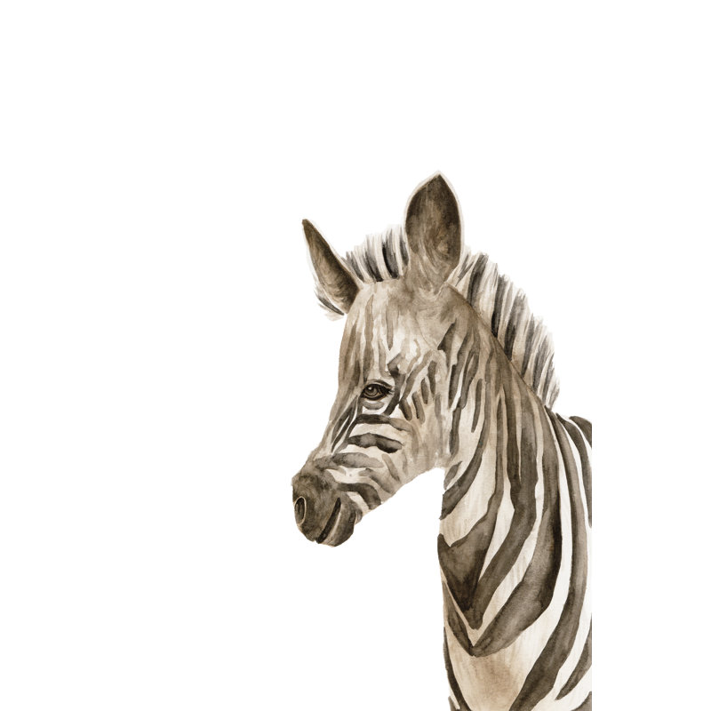 Safari Animal Portraits IV by Melissa Wang - Painting, 30 cm H x 20 cm W, Black Floater Framed