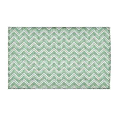 Tapis bleu/blanc à chevrons à main inversé