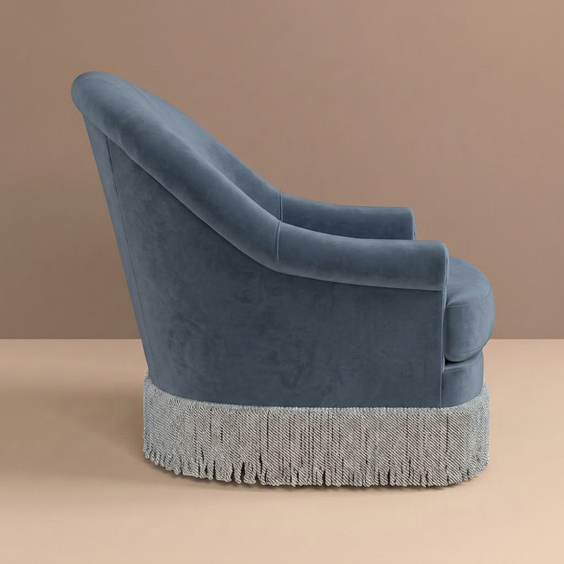 Carley Summers X River & Bord: The Page Swivel Chair, Blue Fabric