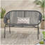 Causeuse Remma, rotin extérieur, panier tissé, structure en fer noir, 52 po