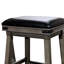 Tabouret de bar gris vieilli 30 po avec siège en cuir noir - siège confortable conçu pour durer