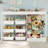 50.6"W Toy Storage with 6 Plastic Bins, 3-in-1 Large Toy Organizer, Stuffed Animal Storage, Wooden Toddler Cabinet for Kids Room, Playroom, Nursery(White)-638131167