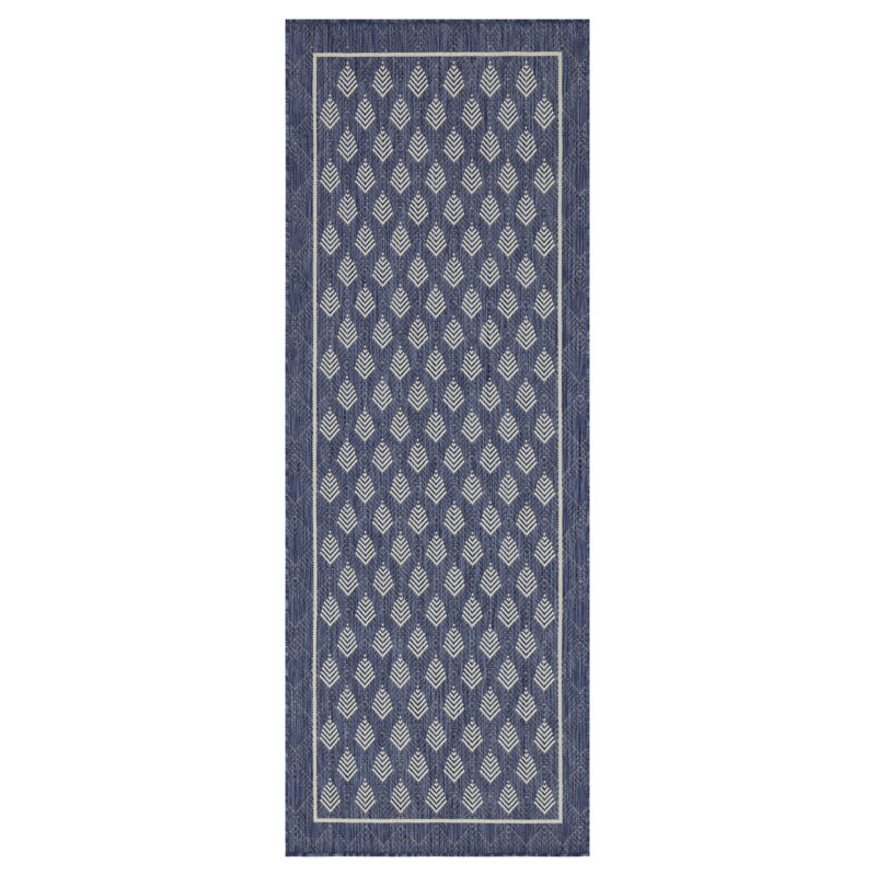 Colella 5'3" x 7'3" Rectangular Leaf Pattern Area Rug with Border