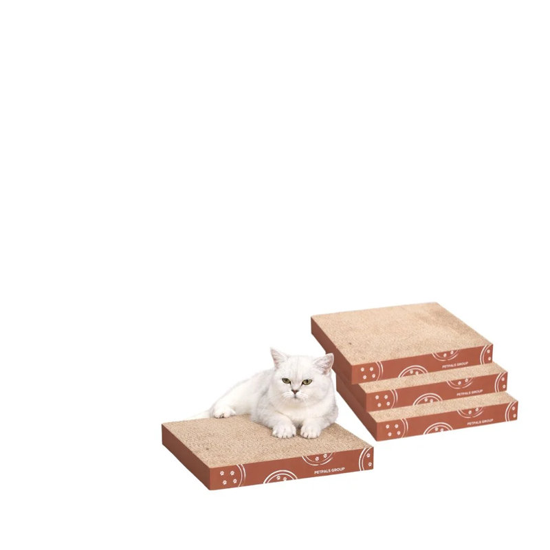 Petpals Cardboard Scratcher - 12"h, Four-pack, Replaceable, Cardboard Scratcher