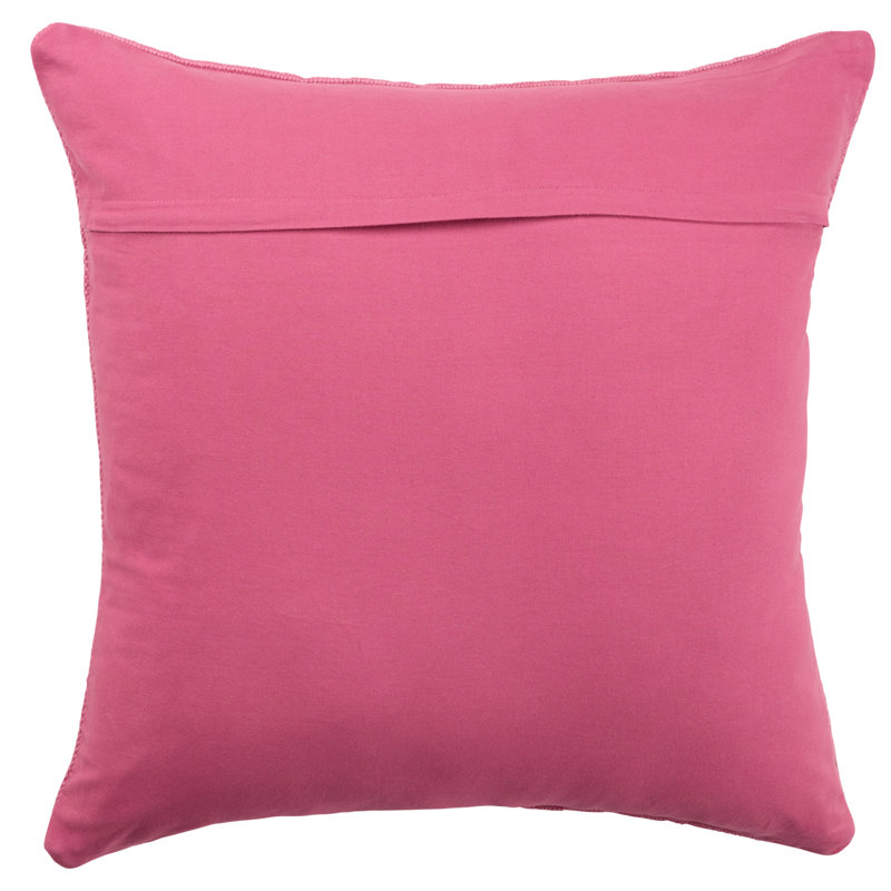 Pink and Tan Embroidered Cotton Throw Pillow 24"