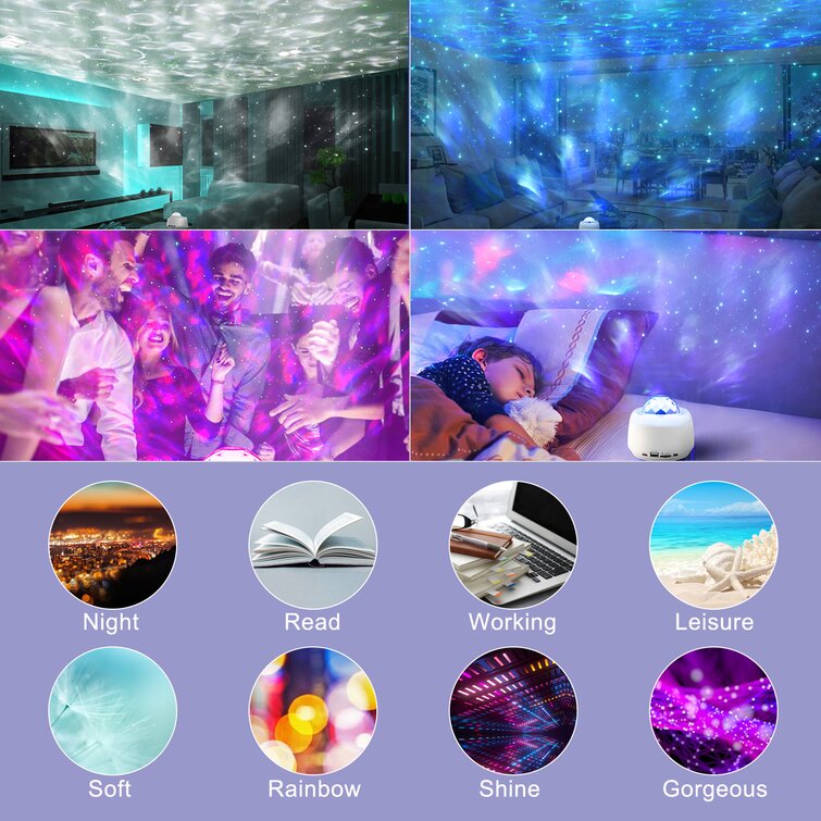 Liwarace Galaxy Projector, Star Projector Night Light Compatible with Alexa & Google Home, with Bluetooth Music Speaker Remote Control, Galaxy Light P